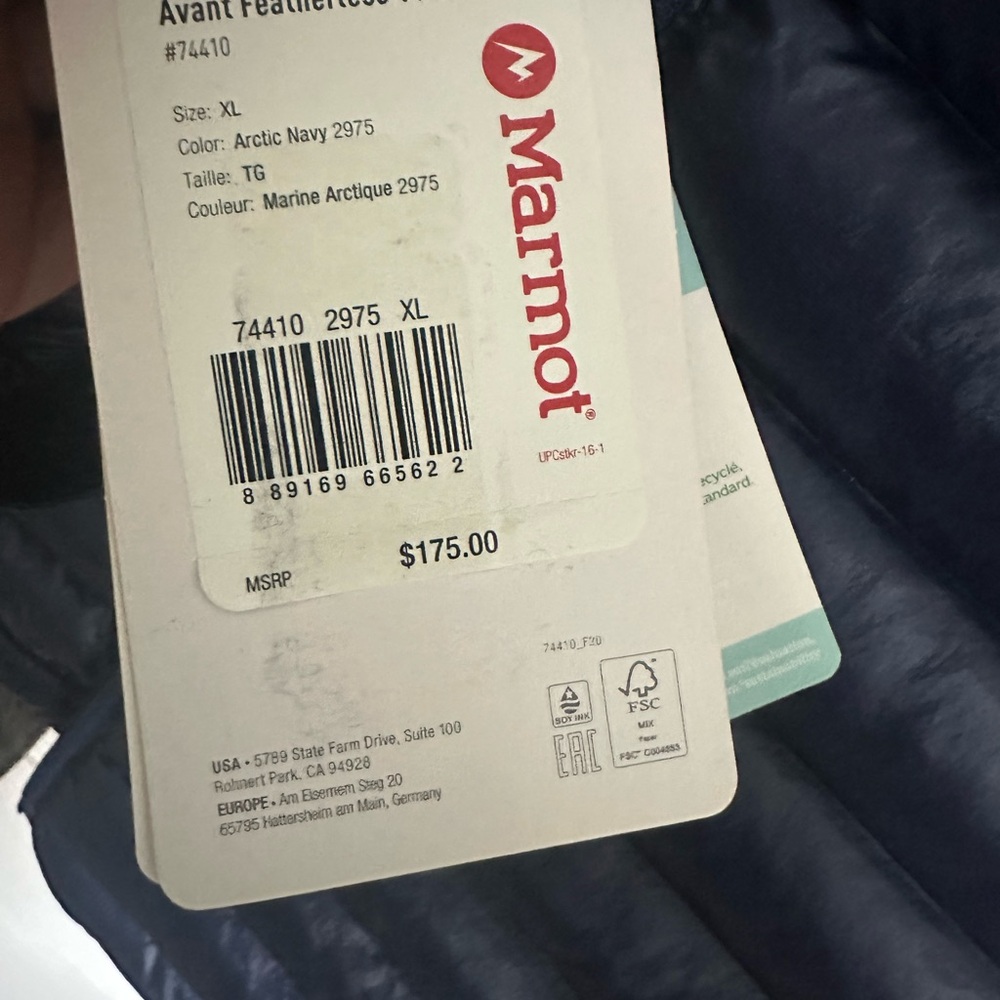 Marmot Navy Puffer Vest - Picture 5 of 6